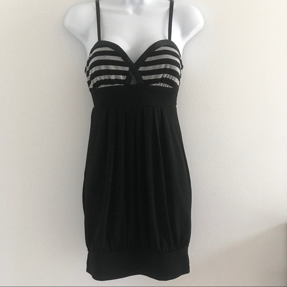 COPY - Guess Chic Silver Stripes & Black Pleaded Dress - Picture 4 of 15